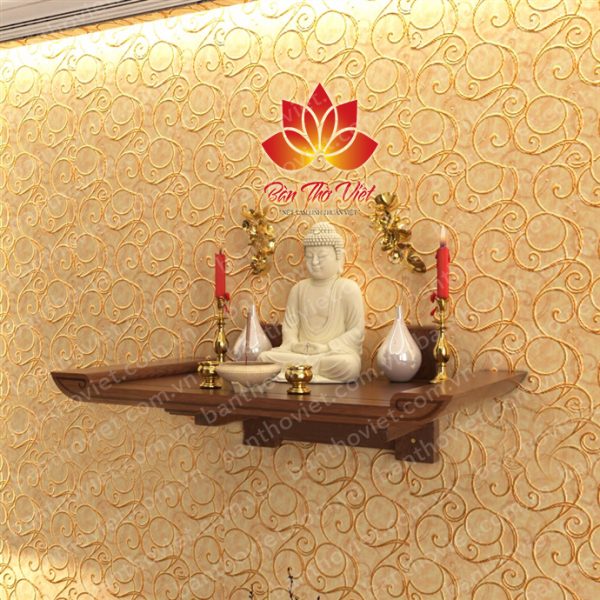 Mẫu bàn thờ Phật treo tường được nhiều gia đình sử dụng