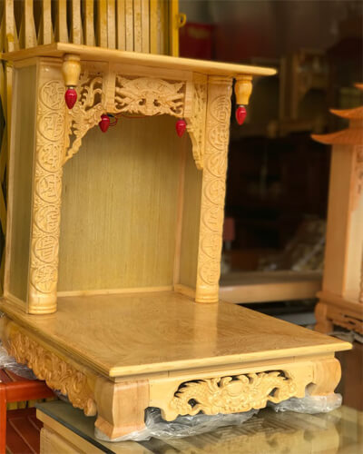 Một số mẫu thiết kế bàn thờ thần tài đơn giản, hợp phong thủy.